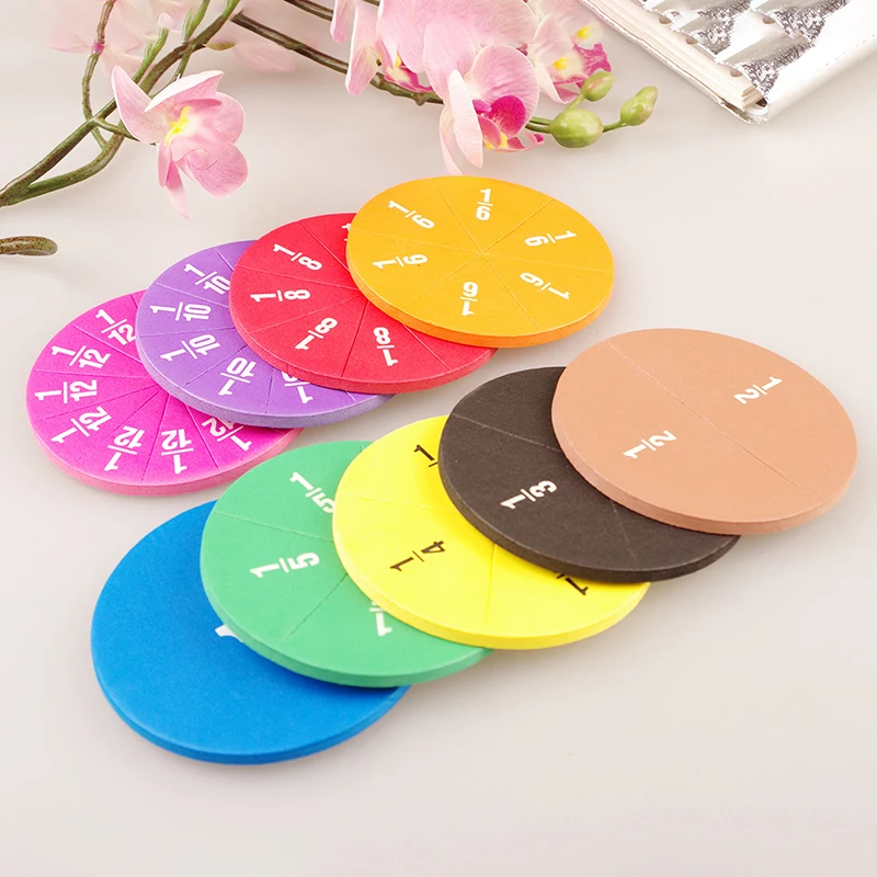 51pcs Magnetic Fraction Disc Teaching Tool Operation Demonstrator Montessori Early Education Learning Counting Math Toy For Kid