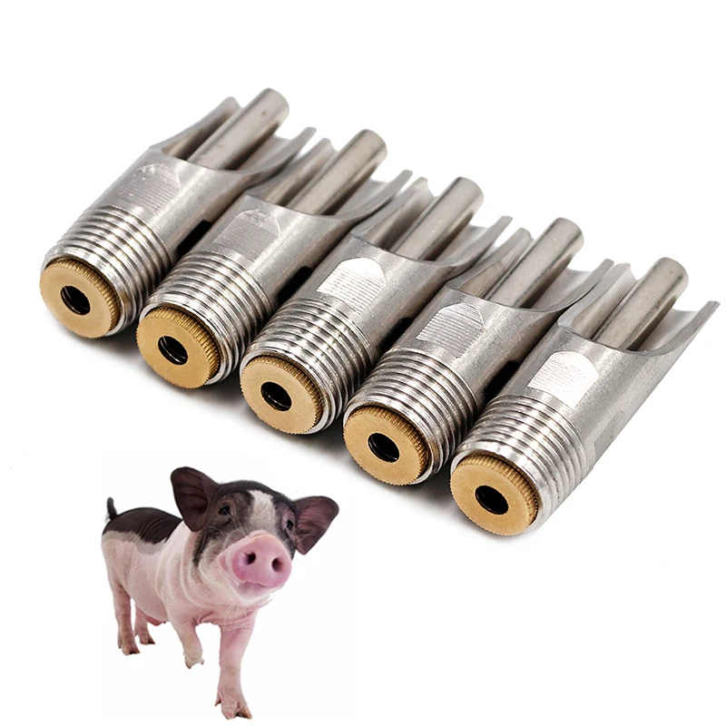 5 Pcs Livestock Pig Thickening Waterer Nipple Atomatic Drinker 1/2 