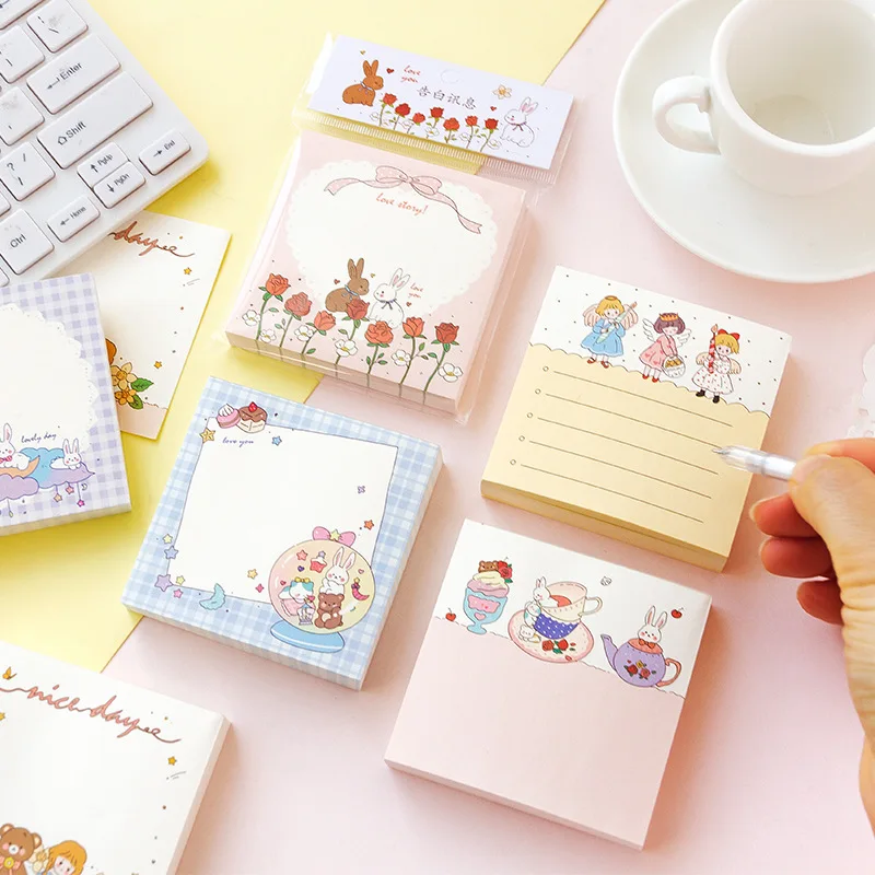 100pcs/lot Memo Pads Sticky Notes  Romance once, memo pad with you Junk Journal Scrapbooking Stickers Office