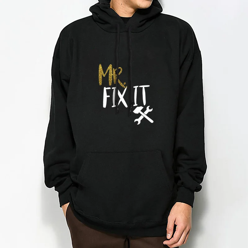 Kaus Pasangan Pecinta Pria Wanita Hoodie Pasangan Hoodie Pasangan Pecinta Hoodie Kasual Hadiah Pullover Lucu MRS Break IT, MR FIX IT