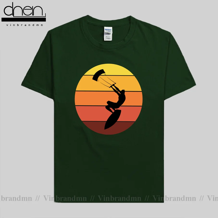 2022 Vintage Sunset Kitesurfing T-shirt Kite Surf kiteboard T shirt men Fashion Windsurf Kitesurfer tshirt Surfinger T-shirt