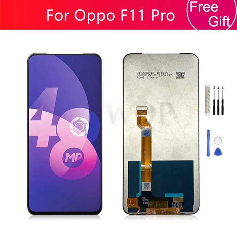 

Для Oppo F11 Pro ЖК-дисплей кодирующий преобразователь сенсорного экрана в сборе экран Замена CPH1969 CPH2209 CPH198 экран + рамка Запасная часть