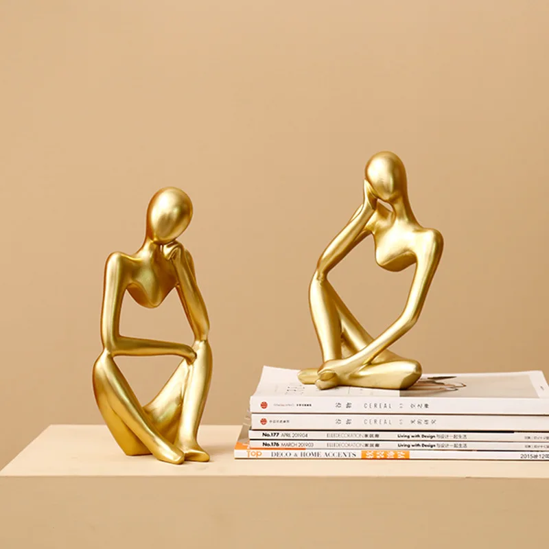 

Nordic Abstract Thinker Statue Resin Figurine Office Home Decoration Desktop Decor Handmade Crafts Sculpture Modern Art