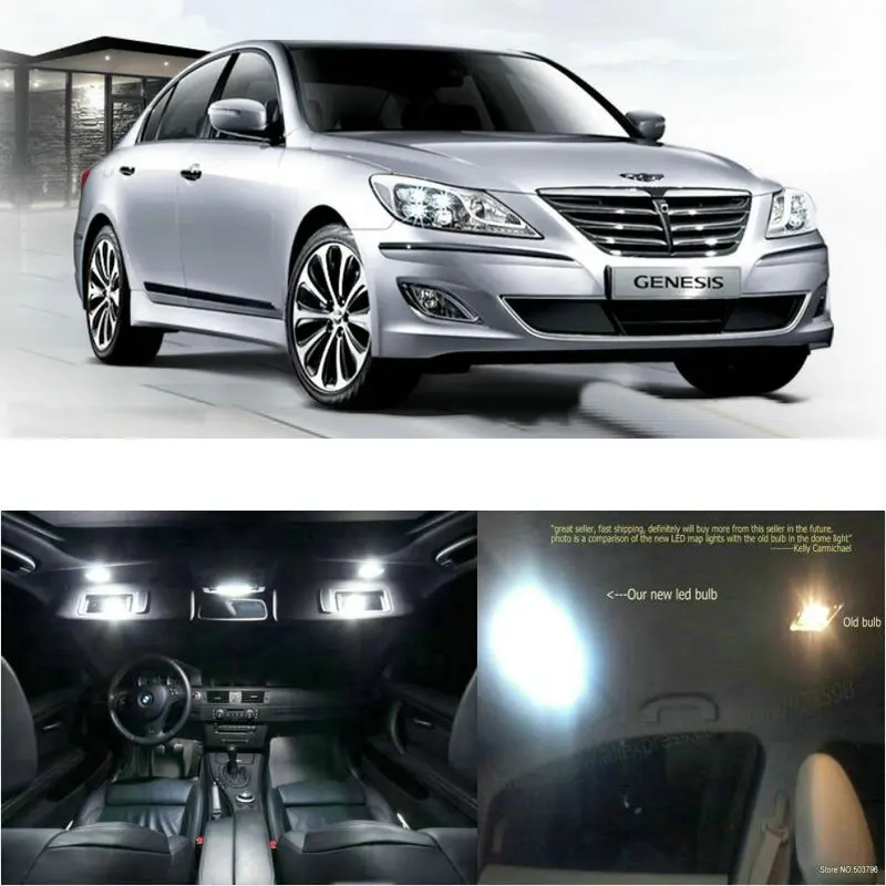 

13 шт., светодиодные лампы для салона автомобиля Hyundai genesis sedan 2013