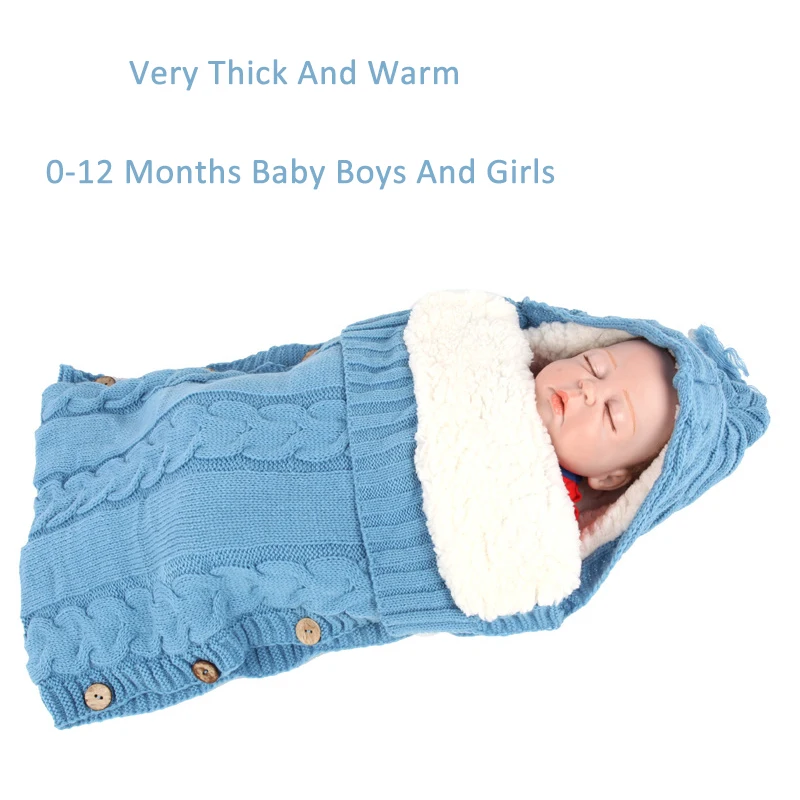 Warm Thick Knitted Baby Robes Sleeping Bag Cute Winter Baby Clothing Sleepwear For Girls Boys Sleeper 0-12 months