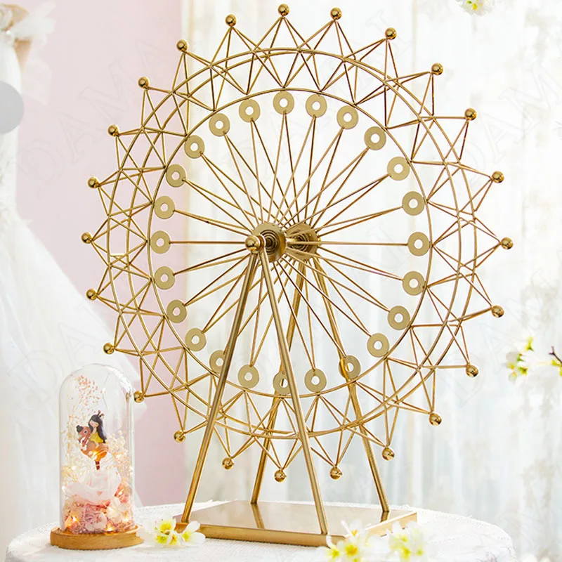 Creative Metal Decorations Wedding Center Romantic Ferris Wheel DIY Artificial Flower Organizer Home Decoration Modern Ornaments