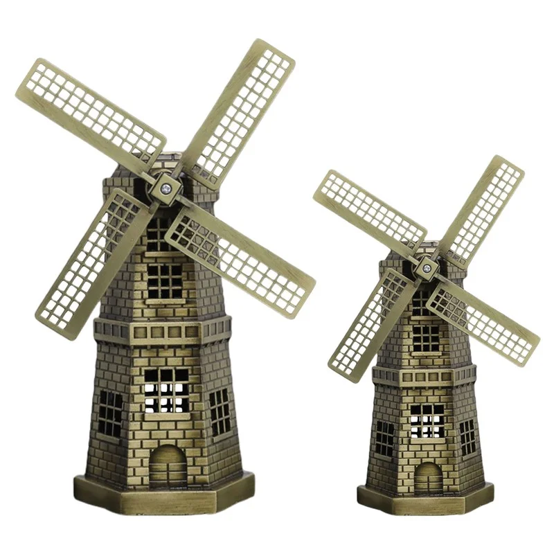 Dutch Windmill Miniature Ornament Table Desk Centerpiece  Model Decoration For Home, Office And Bar Fabulous Gift