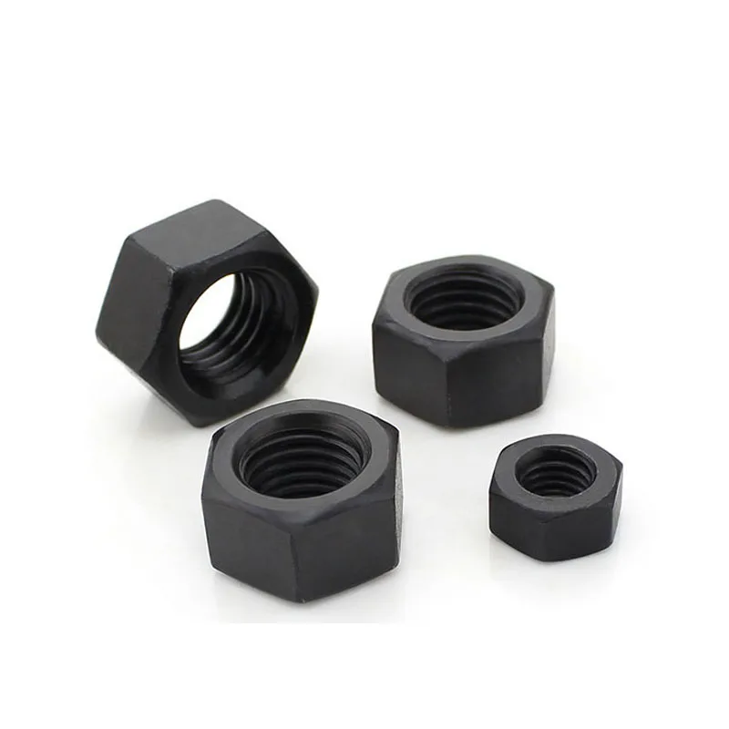 Black Fine Thread Hex Nuts M8x1.0 M10x1.0 M10x1.25 M12x1.0 M12x1.25 M12x1.5 M14/M16/M18/M20x1.5 GB6170 Grade8.8 Carbon Steel Nut