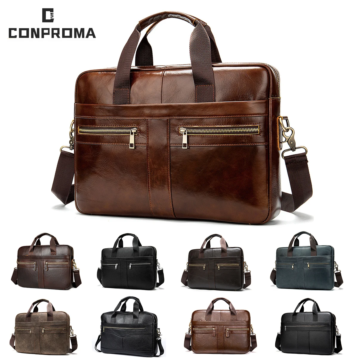 Laptop Bag Computer Handbag 15.6 16 inch Leather Business Travel Bag Cowhide Single Shoulder Bag Men\'s Briefcase For Lenovo Air