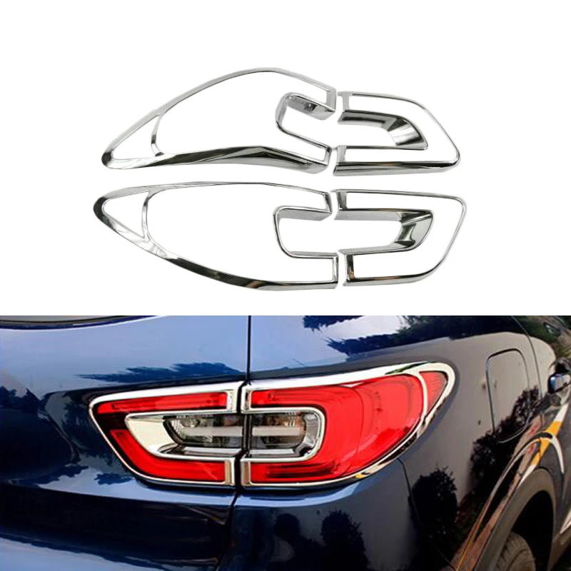 Front Lamp Cover Headlight Cover +Black Tail Light Rear Lights Decorate Cover Trim ABS Chrome For Renault Kadjar 2015 2016 2017