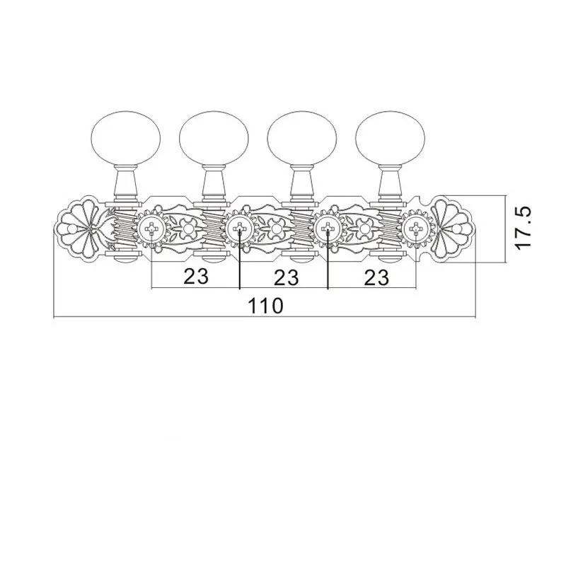 Ein Satz 4R4L Chrom Mandoline Stimmwirbel Mechaniken Mechaniken Saitenmechaniken Gitarrenzubehör Teile Musikinstrument – Detail 6