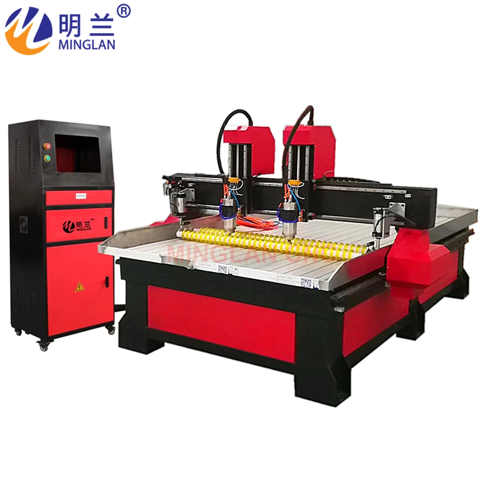 1325 Independent Double Head Multi Spindle Wood Engraving Machine