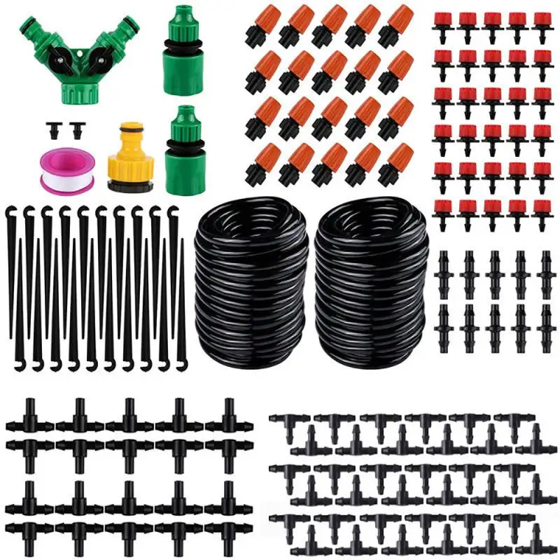 20/30/40/50M Adjustable Garden Automatic Drip Irrigation Set  Heavy Duty Tube Watering Kit for Patio Lawn  Micro Flow Dripper