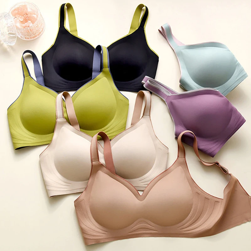 Latex Seamless bra Plus size Bras for women Push up Underwear Without Wire Free Comfortable Lingere No Steel Rims Beautiful Back