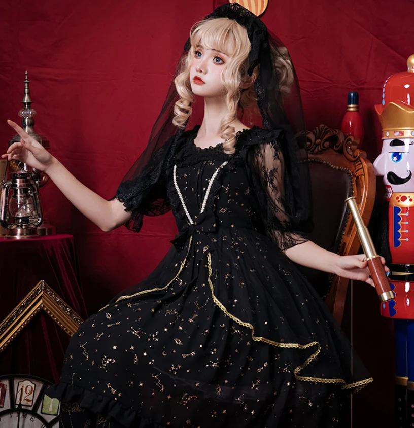 Robe princesse lolita en dentelle pour filles, tenue vintage, taille haute, style victorien, kawaii, gothique, cosplay