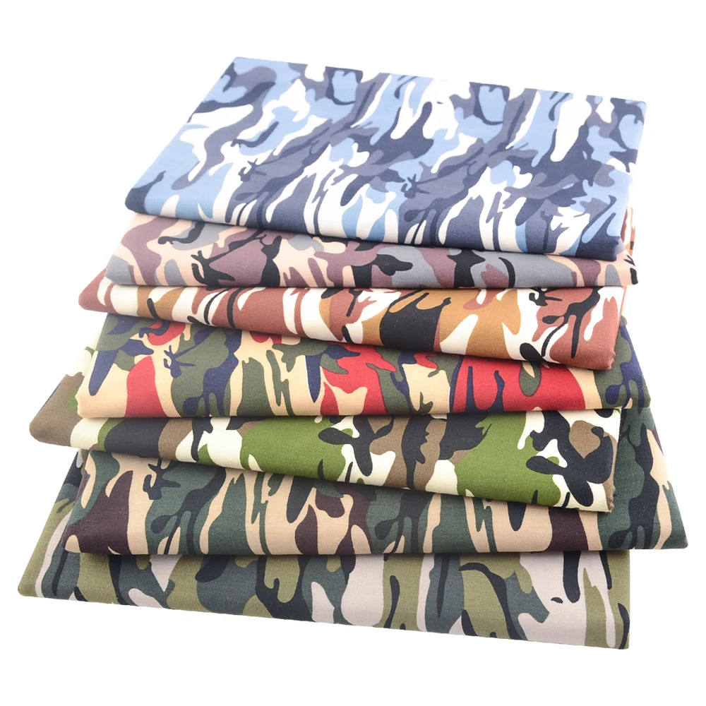 Booksew Army Green Printed Clothes Fabrics Per Half Meters Soft Poplin Cotton For Sewing patterns Dress Handicraft Needlework