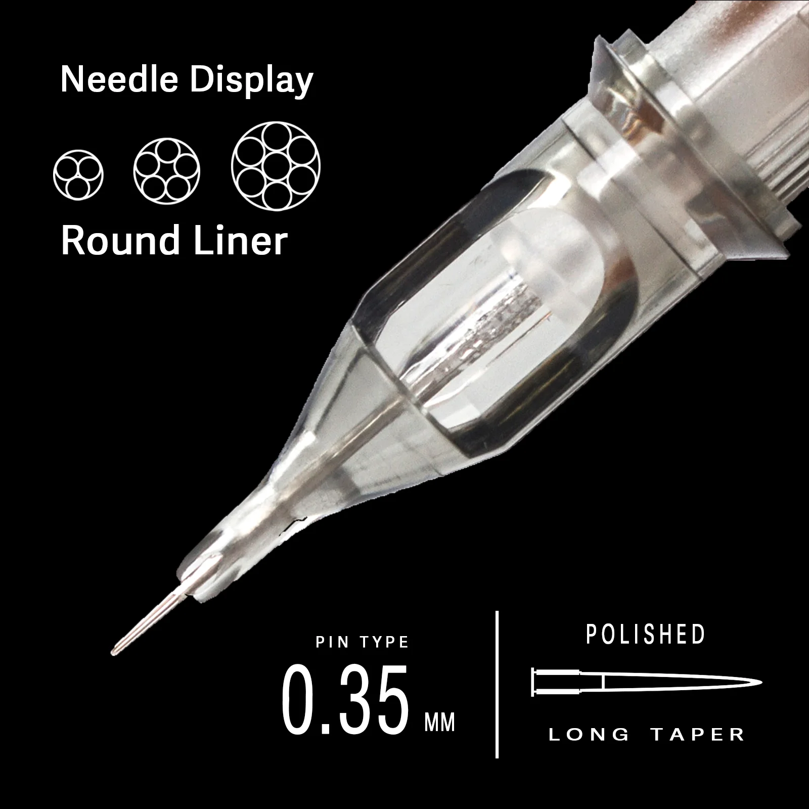 Ez Revolutie Tattoo Cartridge Naald Ronde Liner (Rl) #12 (0.35 Mm) #10 (0.30) Lange Taper Rotary Machine Supply 20 Stks/doos