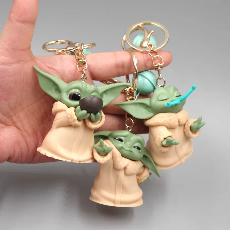 Cute Baby Yoda Keychain Action Figure Toys Mandalorian Yoda Baby Figure Action Toys Star Wars Yoda Hot Kids Toys Gifts