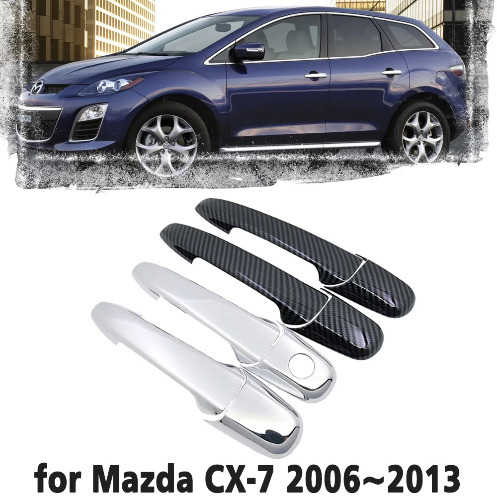 

Black Carbon Fiber handle Or Chrome Side Door Cover Trim Set for Mazda CX-7 CX7 CX 7 2006~2013 Car Accessories 2007 2008 2009