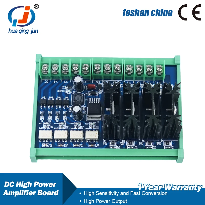 Huaqingjun 4-Channel PLC High Power DC Amplifier Board for Hydraulic ValveS