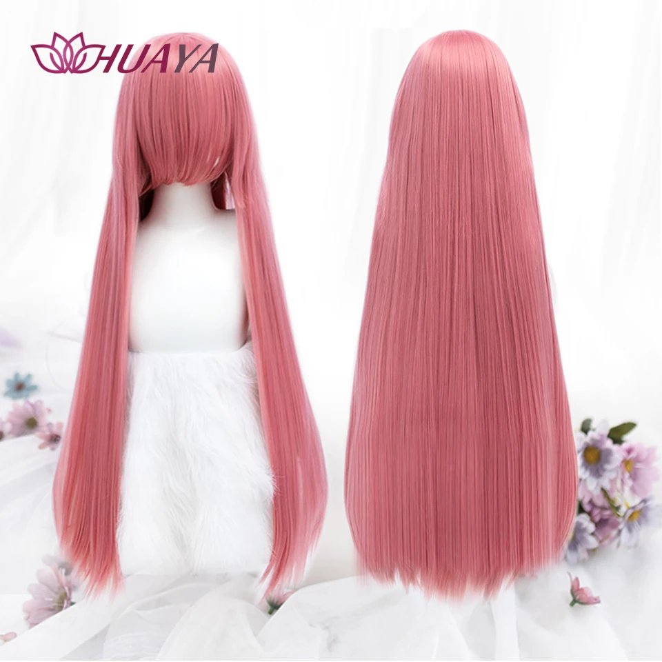 HUAYA Super Long Staight Cosplay Wig Heat Resistant Synthetic Hair Anime Party wigs Black Blue Pink Green Yellow Red Gold