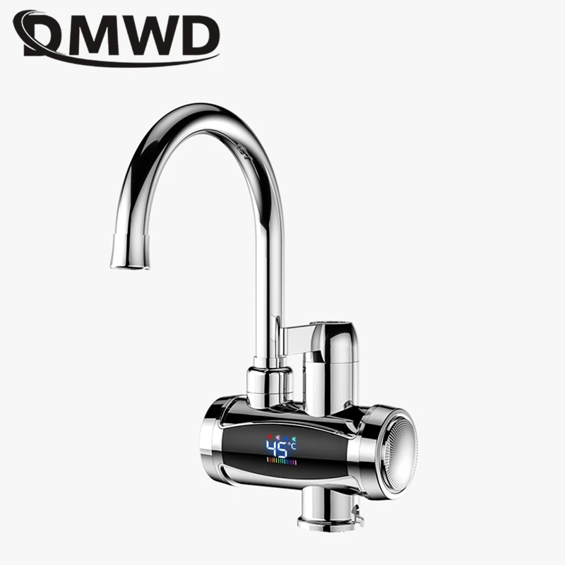 DMWD Household Electric Instant Heating Faucet Hot cold Dual-use Tankless Water Quickly Heating Tap LED Display Kitchen 3300W