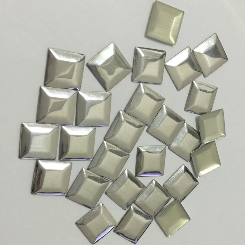 1440pcs/lot  10*10mm HotFix Square Nailheads FlatBack Iron-on Silver Rhinestuds Heat Transfer Studs For Garments DIY