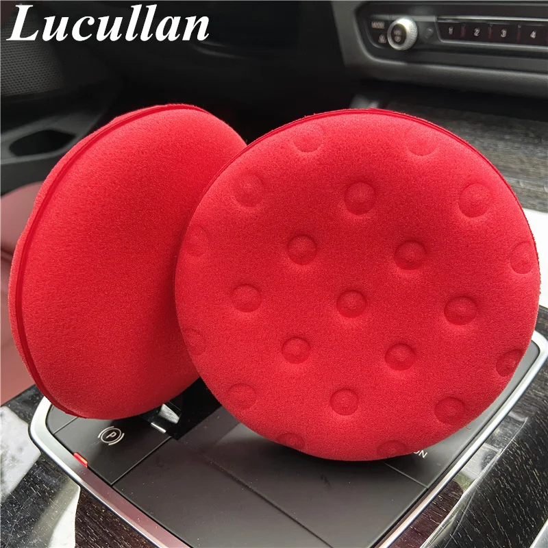 Lucullan Wax Applicator Pads Supreme Shine 12CM Dia Dots Pressing Hand Polishing Sponge for Waxing Paint Ceramic Glass Cleaning