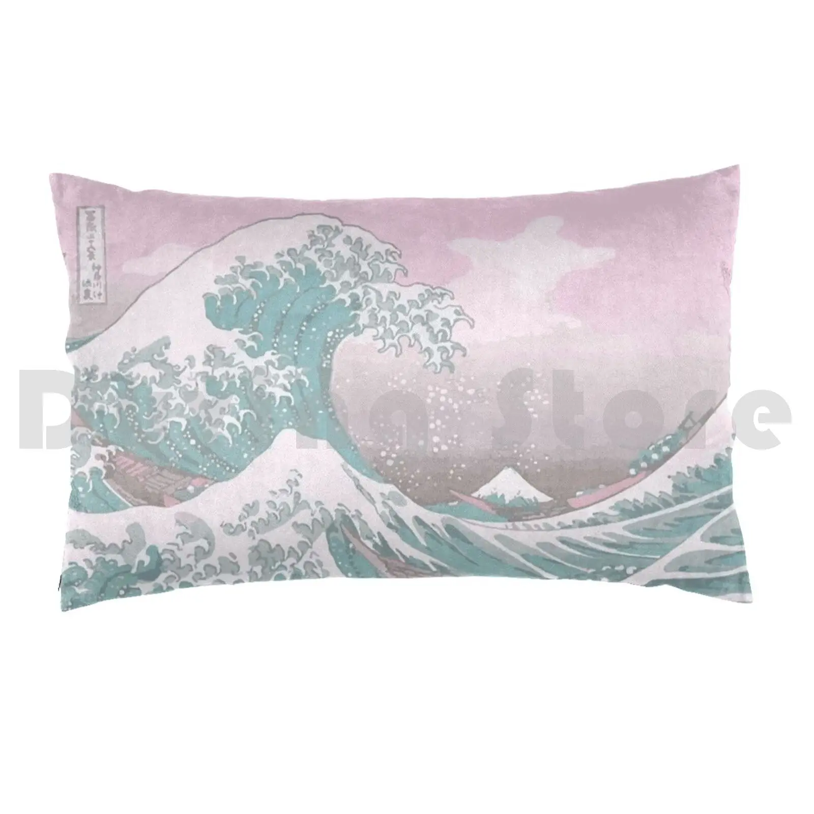 Pastel The Great Wave Off Kanagawa Pillow case 605 Japanese Manga Cute 80s Retro Pastel Kawaii