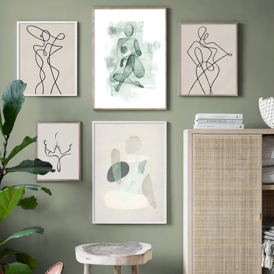 Abstract Line Drawing Face Woman Body Quotes Wall Art Canvas Painting Posters And Prints Wall Pictures For Living Room Decor