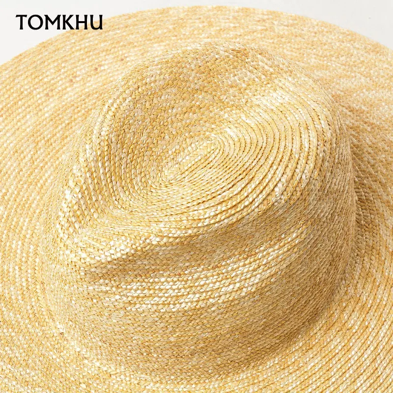 Women Summer Jazz Hat 100% Crocheted Wheat Straw Hat Body Craft Millinery Base Fedora Panama Beach Sun Hats Chapeu Unisex Caps