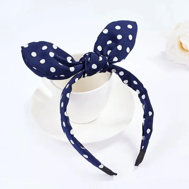 Bow headband Korean version of the rabbit ears headband, all-match hairpin, sweet and cute ears headband, factory Dropshipping