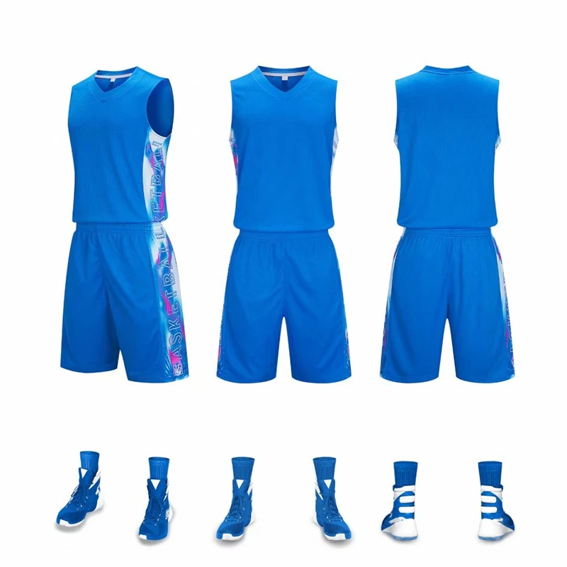 Maglie da basket da uomo Suit Boys College uniformi da basket da uomo Kit sportivo camicie pantaloncini Set abiti traspiranti