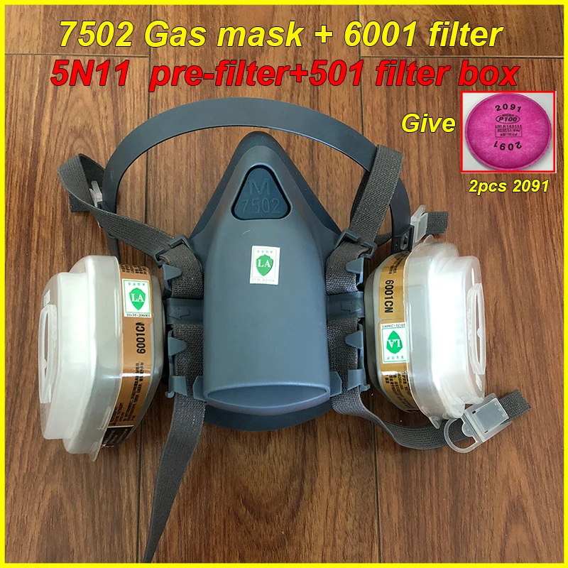 

new 7502 Gas Mask Respirator 6001/2091 Industry Paint Pesticide Protective Filter Respirator Anti Pollution Dust Mask