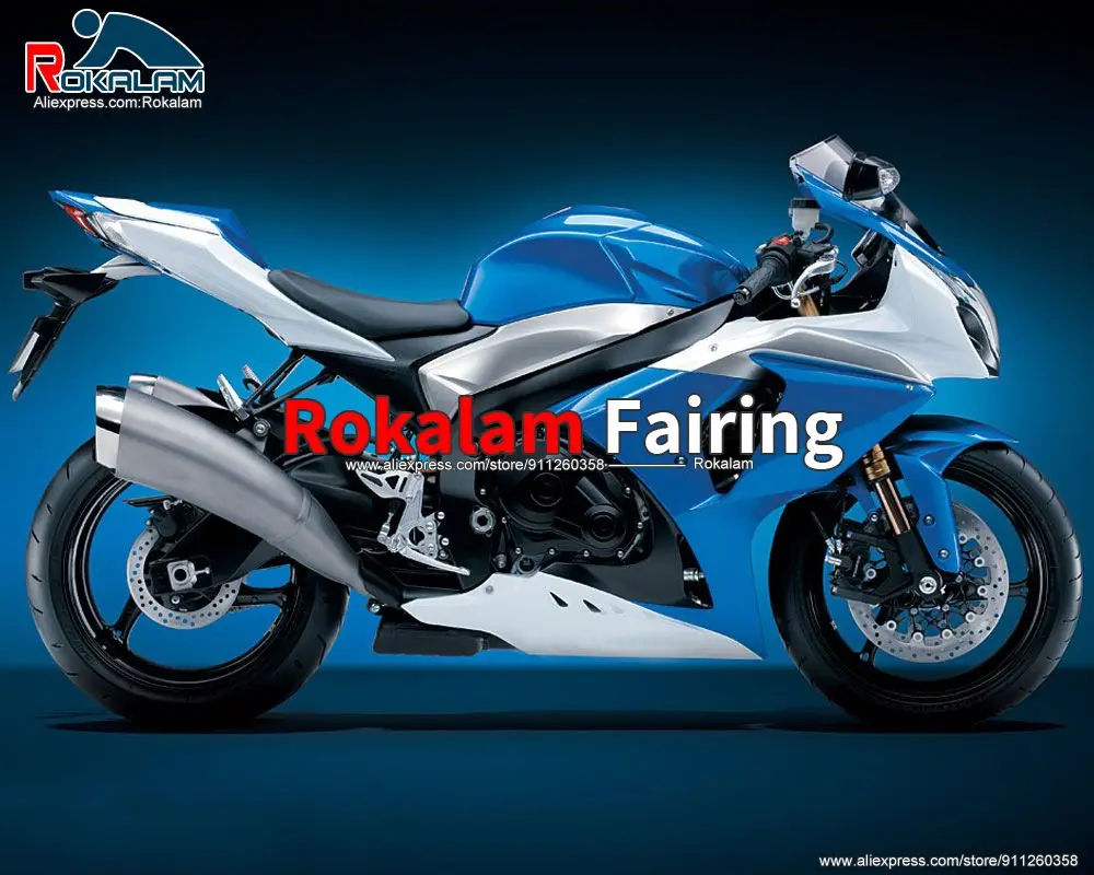 

Aftermarket Fairing For Suzuki GSXR1000 2009 2016 K9 09-16 White Blue Motorcycle Body Kit (Injection Molding)