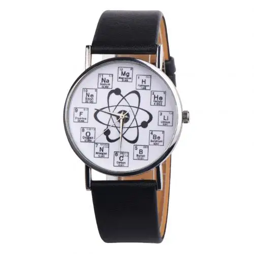 2020 Ladies Watches Creative Design Chemical Element Markers Molecule Pattern Watches Leather Band Quartz Watches Women Watches