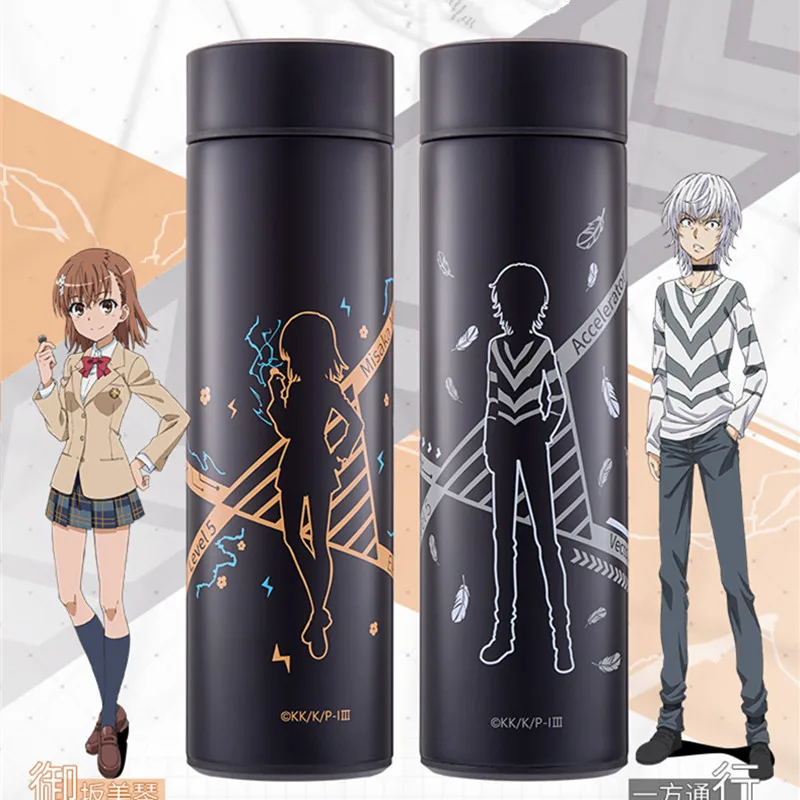 

Japanese Anime To aru majutsu no index Misaka Mikoto Cosplay Water Cup Drinking Vaccum Thermos Bottle Student Xmas Gift