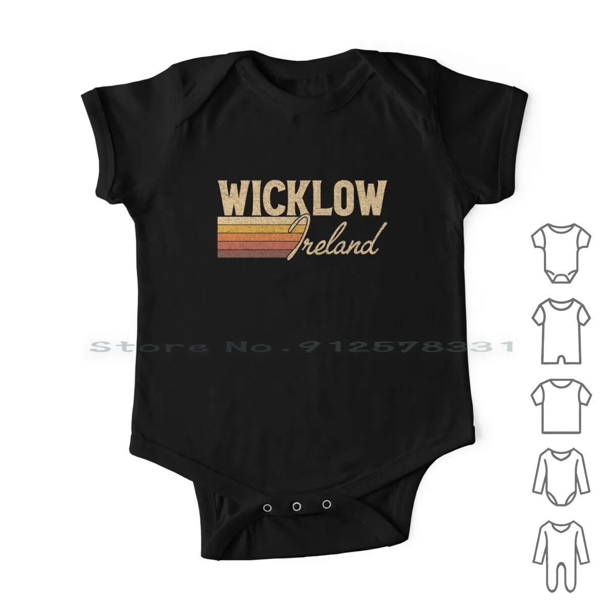 

Wicklow Ireland Newborn Baby Clothes Rompers Cotton Jumpsuits Wicklow Ireland 1970s Vintage Retro Souvenir Vacation Distressed
