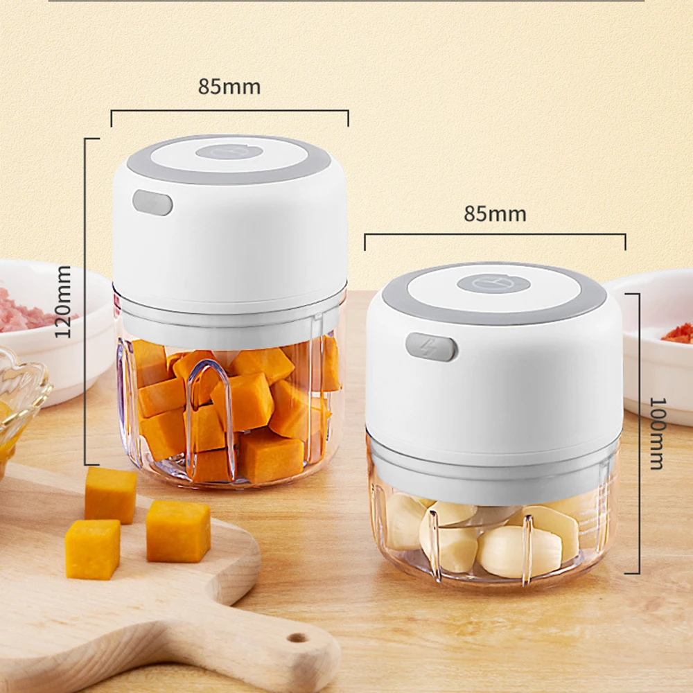 Portable Cordless Electric Garlic Crusher Usb Charging Masher Food Onion Chopper Vegetable Cutter Kitchen Gadgets Cooking Tool