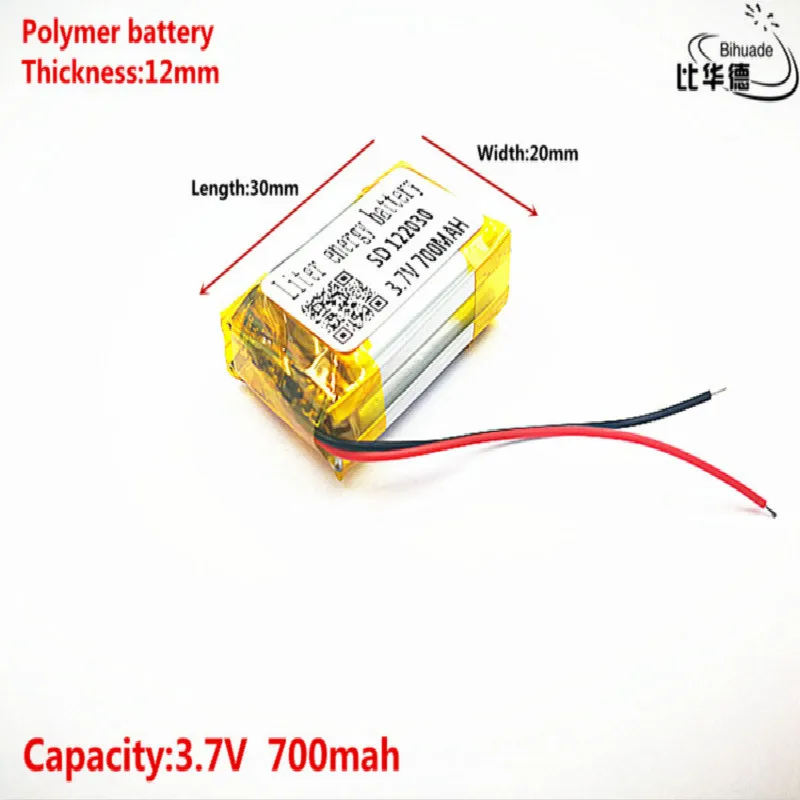 Good Qulity 3.7V,700mAH,122030 Polymer lithium ion / Li-ion battery for TOY,POWER BANK,GPS,mp3,mp4