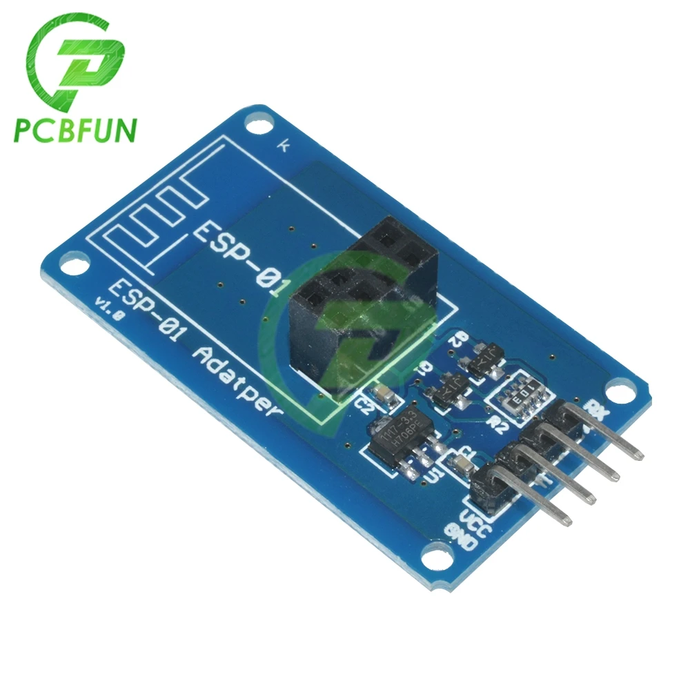 Módulo Adaptador Serial WiFi sem fio, ESP8266, ESP-01, 3.3V, 5V, Esp01 Breakout, Adaptadores PCB, Compatível para Arduino R3, 4.5V-5.5V