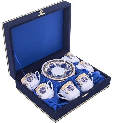 Are produced in gural Porcelain (6 Persons) 12 piece Coffee Cup Pad Velvet Boxed Tea Coffee Cups Tea Coffee Sets Coffee Mug English Set