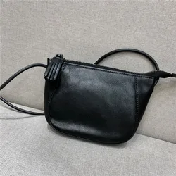 Multifunction Women Crossbody Bag Retro Natural Cowhide Small Messenger Bags For Ladies 2021 New Shell Shoulder Bag Mini Bags