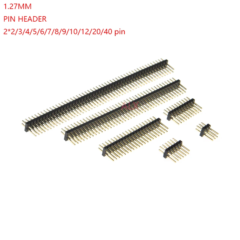 10PCS dip 2*2/3/4/5/6/7/8/9/10/12/16/20/40/ PIN double row male PIN HEADER 1.27MM PITCH Strip Connector 2X/6/8/10/20