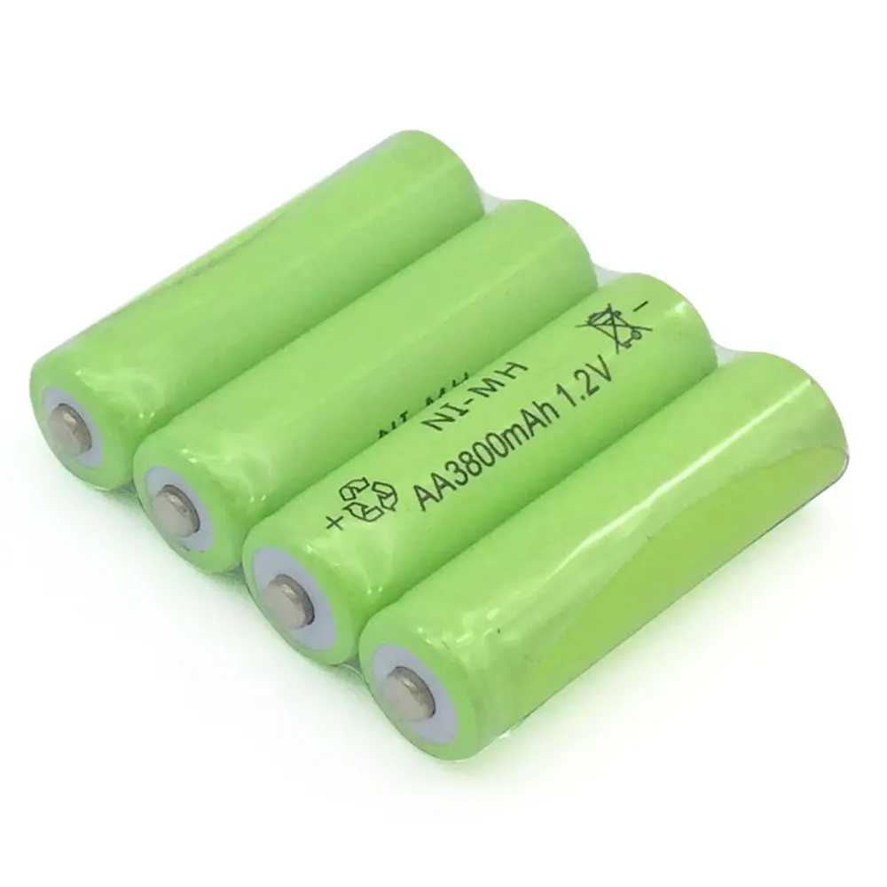 Ajqq-大容量nimh aaバッテリー3800mah 1.2v,充電式電池,時計,おもちゃ,シュレッダー