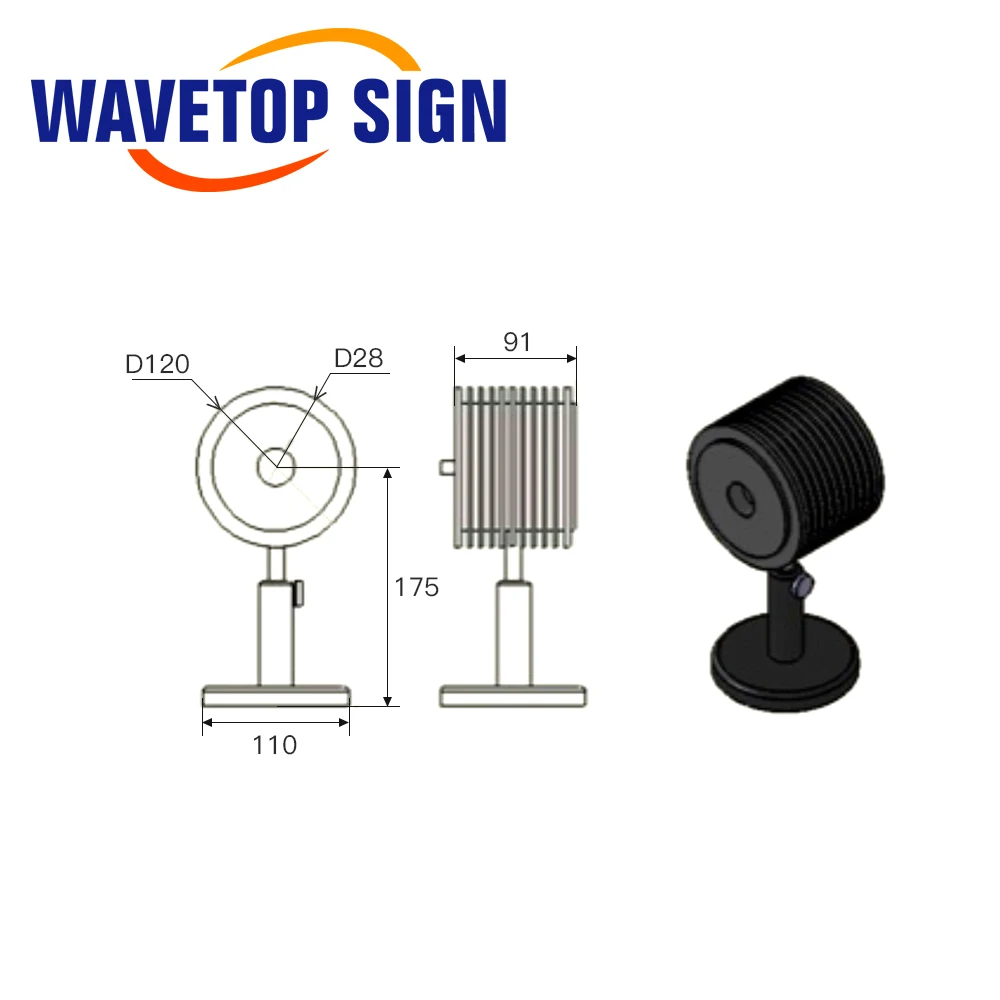 WaveTopSign سطح المكتب ليزر الطاقة متر YL-S-3 0-200 واط لآلة ليزر Co2 / الألياف