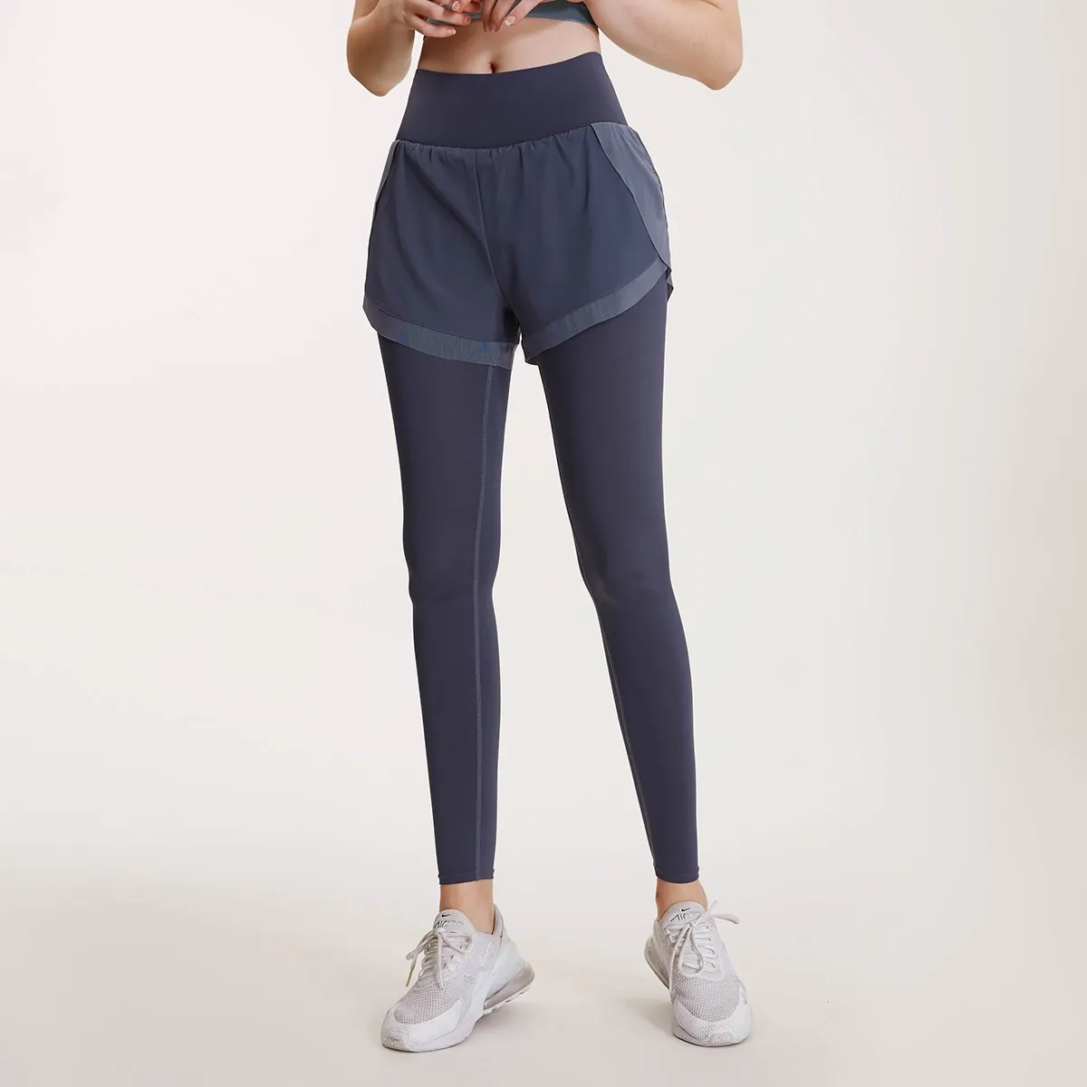 Calzamaglia da allenamento per Fitness da donna Vansydical 2 in 1 pantaloni da Yoga a rete Femme Leggings da corsa a vita alta