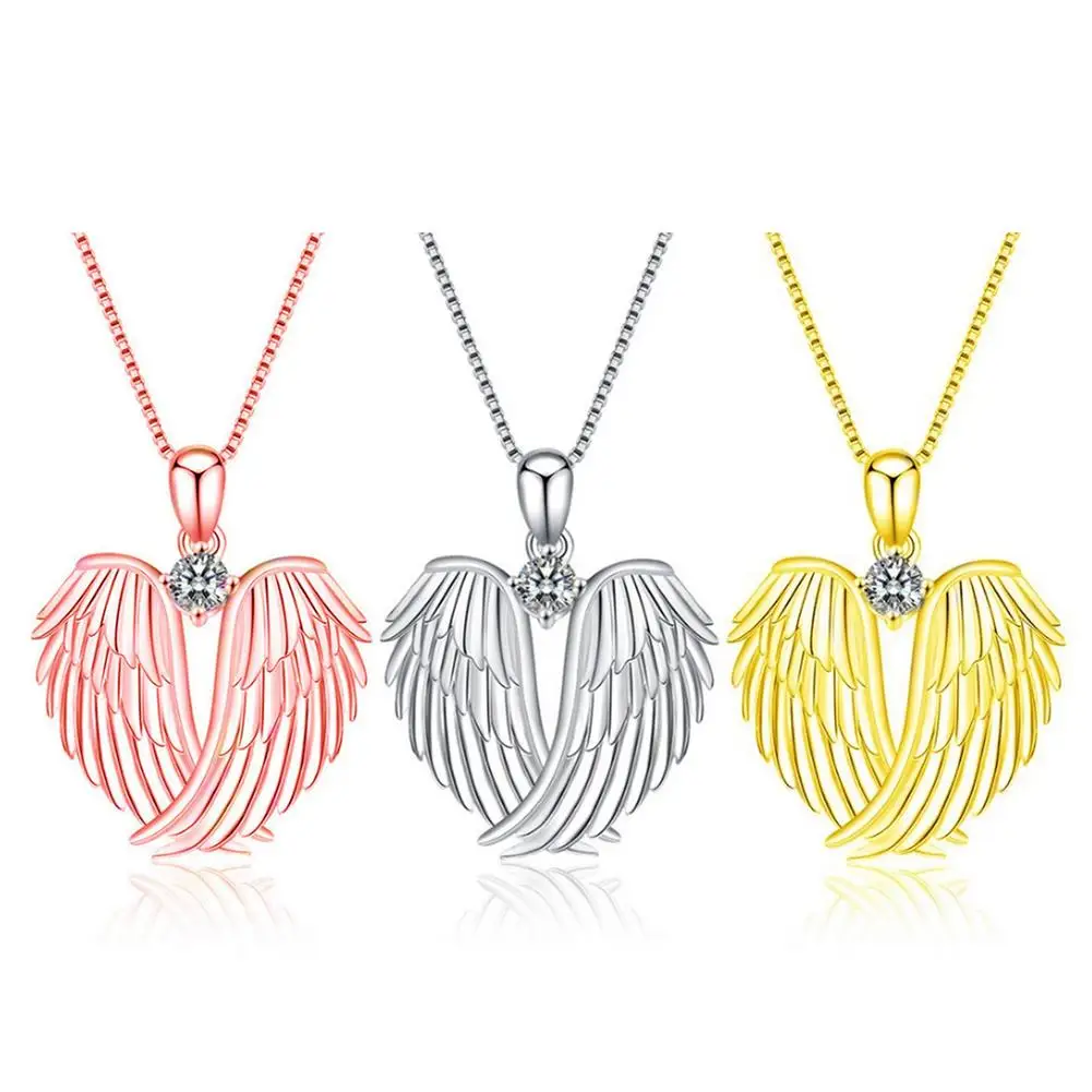 Angel Wings Necklace Fashion Jewelry Pendant Guardian Angel Wings Pendant Birthstone Necklace for Women Jewelry Gifts