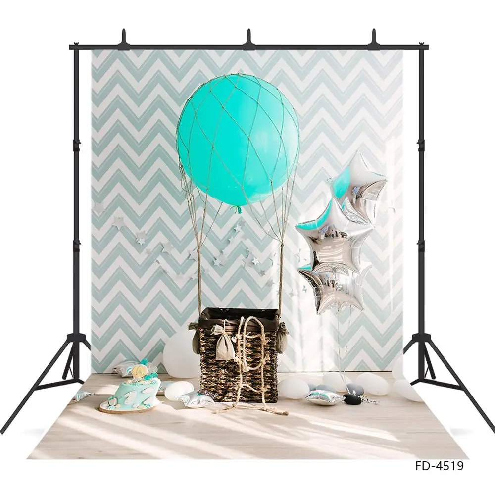 Balloons Basket Cake Photographic Backdrop Custom Vinyl Background for Children Birthday Party Baby Shower Photoshoot Fond Photo