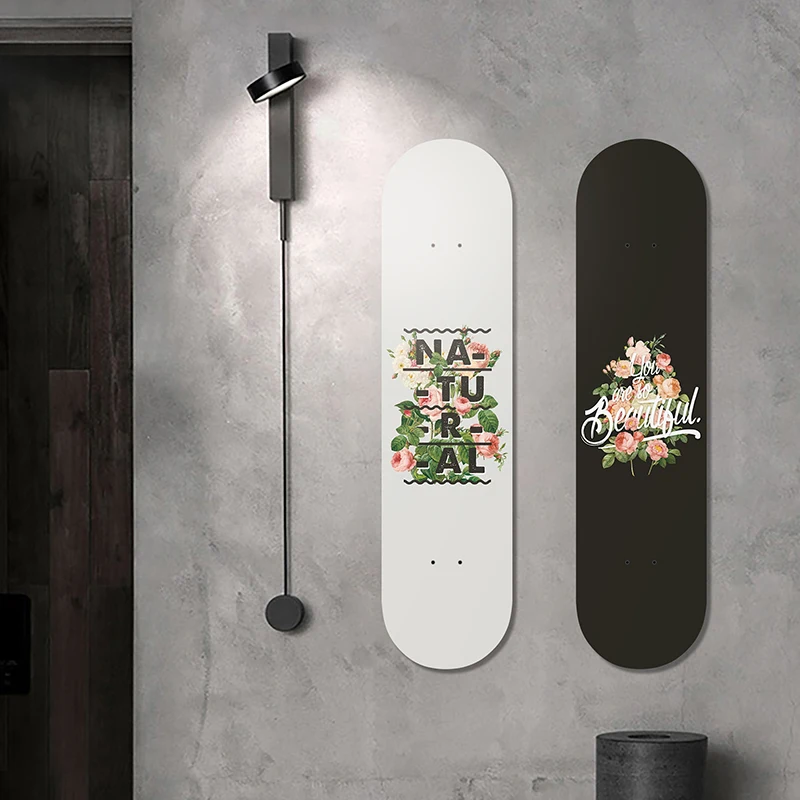 Nordic kwiatowa ozdoba do domu Skate Deck Wall Art Pop Wall wiszące deskorolka Mural powieszony dekoracja pokoju dla Hall Way Club Men Cave